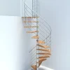 Matisere Escalier Colimaçon<Escalier colimaçon 11 marches - Diamètre 140cm - Hauteur à franchir 2.15 à 2.59m - Blanc et hêtre - VENE140-SBMNAT-11