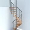 Matisere Escalier Colimaçon<Escalier colimaçon 11 marches - Diamètre 120cm - Hauteur à franchir 2.15 à 2.59m - Gris et hêtre - VENE120-SGMNAT-11