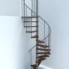 Matisere Escalier Colimaçon<Escalier colimaçon 12 marches - Diamètre 140cm - Hauteur à franchir 2.34 à 2.82m - Gris et Noyer - VENE140-SGMNOY-12