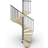 Matisere Escalier Colimaçon<Escalier colimaçon 16 marches - Haut. à franchir 3.28 à 3.84m - Diam. 140cm - Trémie carrée - structure grise / marches naturel -