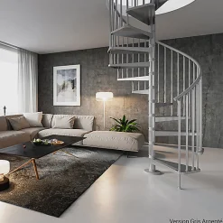 Matisere Escalier Colimaçon<Escalier colimaçon métal 10 marches - Hauteur à franchir 2.10 à 2.30m - Diamètre 120cm - Blanc - GAMIA120/GG-10