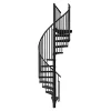 Matisere Escalier Colimaçon<Escalier colimaçon métal 10 marches - Hauteur à franchir 1.90 à 2.35m - Diamètre 160cm - Noir - RONDO160-NN-10
