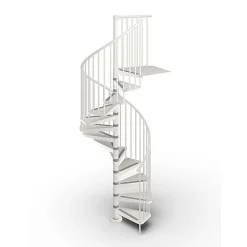 Matisere Escalier Colimaçon<Escalier colimaçon métal 12 marches - Hauteur à franchir 2.52 à 2.76m - Diamètre 120cm - Blanc - GAMIA120/BB-12