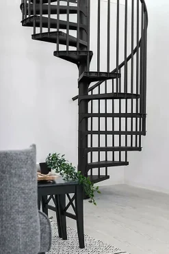 Matisere Escalier Colimaçon<Escalier colimaçon métal 11 marches - Hauteur à franchir 2.09 à 2.59m - Diamètre 160cm - Noir - RONDO160-NN-11