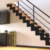 Alumin'home Escalier crémaillière droit Costa rampe acier marche hêtre l. 2.75 m- Escalier Droit
