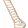Woodup Escalier de Meunier en Kit AZET en Sapin Quart tournant compact- Escalier Quart Tournant