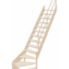 Woodup Escalier de Meunier en Kit AZET en Sapin Quart tournant compact- Escalier Quart Tournant