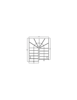 Woodup Escalier Double Quart Tournant Sapin Albula 288 Cm Tournant Gauche Avec Contremarches Hêtre LC H Sol Sol 288 Cm- Escalier Quart Tournant