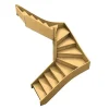 Woodup Escalier Quart Tournant<Escalier Double Quart Tournant Goules 160 160 Sans Rampe 285 Cm Tournant Gauche Avec Contremarches H Sol Sol 285 Cm