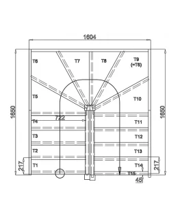 Woodup Escalier Quart Tournant<Escalier Double Quart Tournant Goules 160 160 Sans Rampe 285 Cm Tournant Gauche Avec Contremarches H Sol Sol 285 Cm