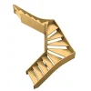 Woodup Escalier Double Quart Tournant Sapin Albula 288 Cm Tournant Gauche Sans Contremarche Sapin H Sol Sol 288 Cm- Escalier Quart Tournant