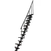 Matisere Escalier Droit<Escalier droit 13 marches - Hauteur à franchir 2.41 à 3.17m- Largeur 65cm - Structure noire et marche noyer - NIZZA60/I/SNMNO-13
