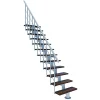 Matisere Escalier droit 8 marches - Hauteur à franchir 1.85 à 2.16m - Largeur 80cm - Structure blanche et marche noyer - COMFO80/I/BN-8- Escalier Droit