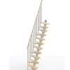 Matisere Escalier Droit<Escalier droit 14 marches - Hauteur à franchir de 3.01 à 3.57m - Largeur 61cm - Couleur naturel et blanc - MINI61/I/SGMNAT-14