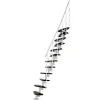 Matisere Escalier droit 10 marches - Hauteur à franchir 1.89 à 2.49m- Largeur 65cm - Structure blanche et marche noyer - NIZZA60/I/SBMNO-10- Escalier Droit