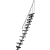Matisere Escalier Droit<Escalier droit 13 marches - Hauteur à franchir 2.41 à 3.17m - Largeur 65cm - Structure grise et marche noyer - NIZZA60/I/SGMNO-13