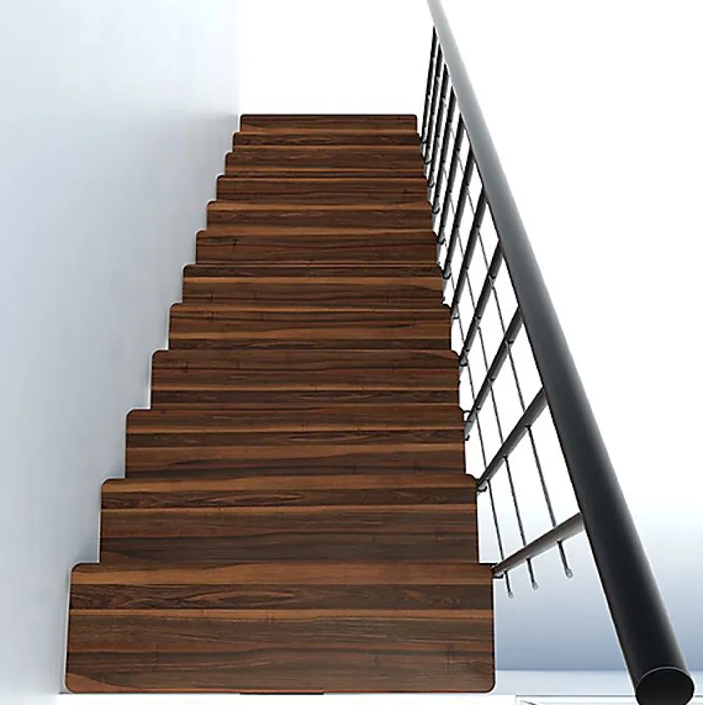 Matisere Escalier Droit<Escalier droit 13 marches - Hauteur à franchir 2.78 à 3.36m - Largeur 80cm - Structure noire et marche noyer - COMFO80/I/NN-13