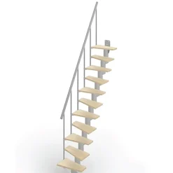 Matisere Escalier Droit<Escalier droit 10 marches - Hauteur à franchir de 2.20 à 2.60m - Largeur 60cm - Couleur bois et blanc - SMALL60/I-SGNAT-10
