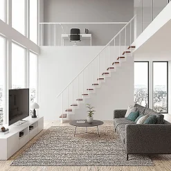 Matisere Escalier droit 8 marches - Hauteur à franchir 1.85 à 2.16m - Largeur 80cm - Structure blanche et marche hêtre - COMFO80/I/BB-8- Escalier Droit