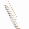 Matisere Escalier Droit<Escalier droit 13 marches - Hauteur à franchir 2.66 à 2.98m - Largeur 65cm - Structure blanche et marche hêtre - QUATR65/I-BB-13