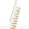 Matisere Escalier droit 11 marches - Hauteur à franchir de 2.41 à 2.85m - Largeur 61cm - Couleur naturel et blanc - MINI61/I/SBMNAT-11- Escalier Droit