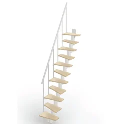 Matisere Escalier Droit<Escalier droit 10 marches - Hauteur à franchir de 2.20 à 2.60m - Largeur 60cm - Couleur bois et blanc - SMALL60/I-SBNAT-10