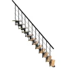 Matisere Escalier Droit<Escalier droit 11 marches - Hauteur à franchir 2.41 à 2.88m - Noir et bois - COMFO80/I/NB-11