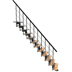 Matisere Escalier Droit<Escalier droit 11 marches - Hauteur à franchir 2.41 à 2.88m - Noir et bois - COMFO80/I/NB-11