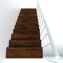 Matisere Escalier droit 12 marches - Hauteur à franchir 2.59 à 3.12m - Largeur 80cm - Structure blanche et marche noyer - COMFO80/I/BN-12- Escalier Droit