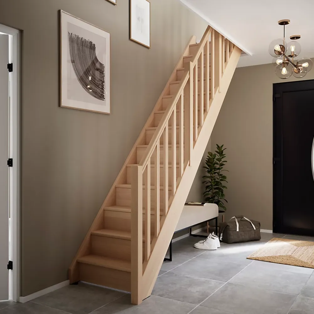Fortia Escalier Droit<Escalier droit avec contremarche hêtre coloris naturel 13 marches Siderno