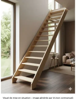 Woodup Escalier Escamotable<Escalier Droit Sapin (195 X 34 Mm) Fageole 220 Cm80 Sapin H Sol Sol 300 Cm
