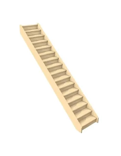 Woodup Escalier Droit Sapin Gavia Escalier Droit 288 Cm Kit Recoupable Sapin Avec Contremarches H Sol Sol 288 Cm- Escalier Droit