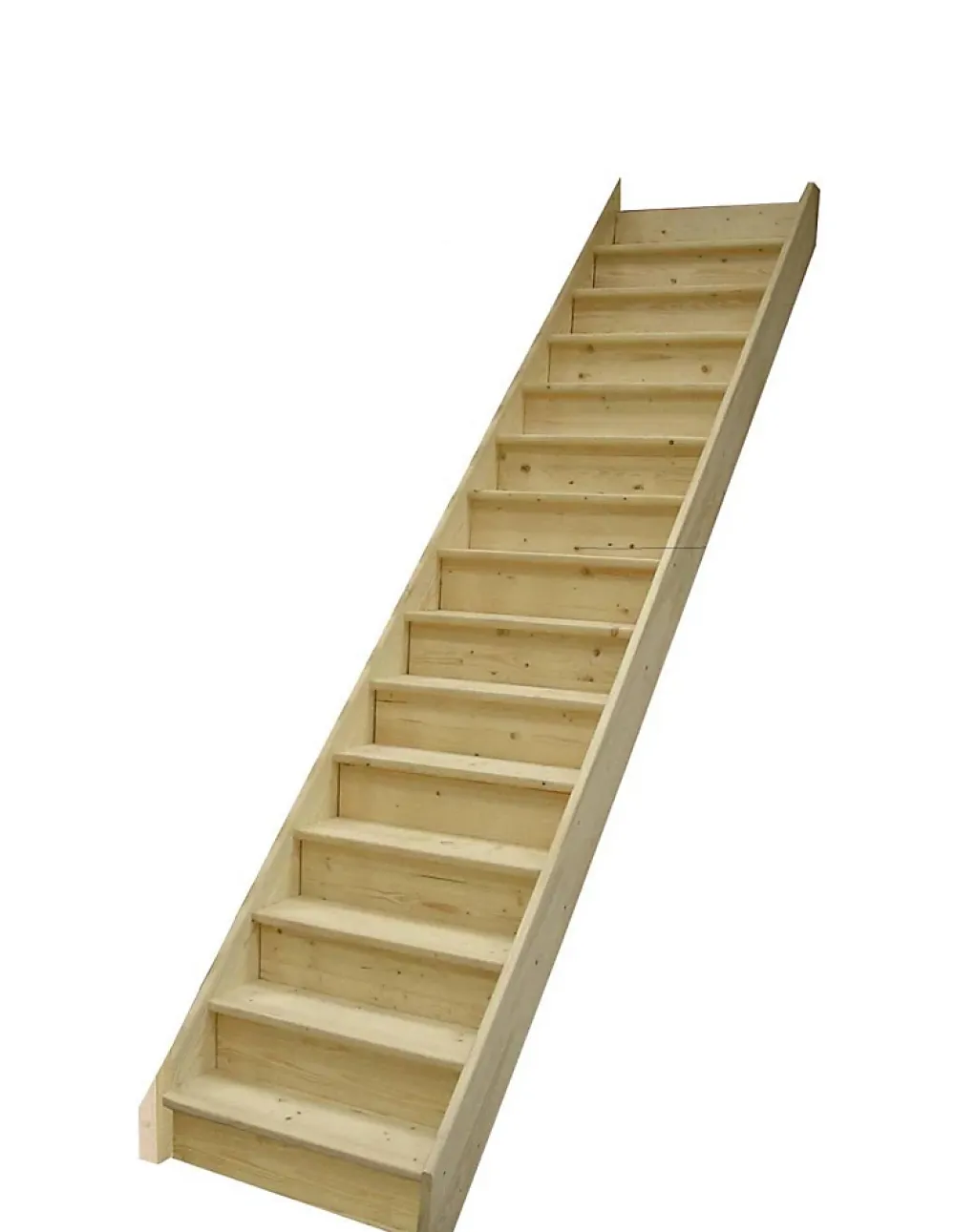 Woodup Escalier Droit<Escalier Droit Sapin Moreno 285 Cm Kit Recoupable Sans Rampe Avec Contremarches H Sol Sol 285 Cm