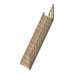Sogem Escalier Droit<Escalier droit chêne coloris naturel 13 marches avec contremarches Tradi Eeco avec rampe