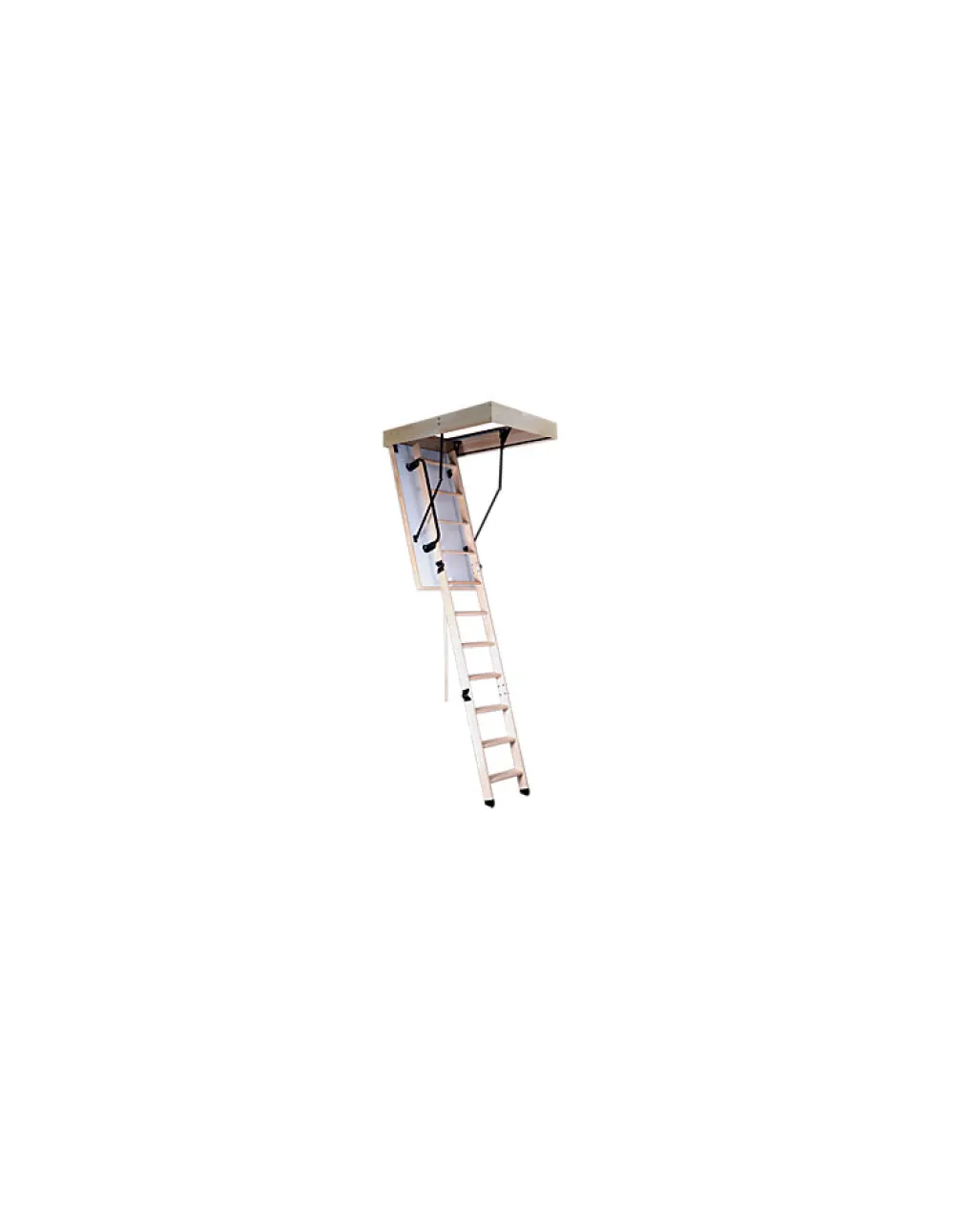 Woodup Escalier Escamotable Bois Isole 46 Mm Caisson 140 X 70 Cm- Escalier Mezzanine