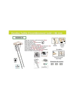 Woodup Escalier Escamotable Faible Encombrement Isolé 46 Mm Caisson 90 X 60 Cm- Escalier Mezzanine