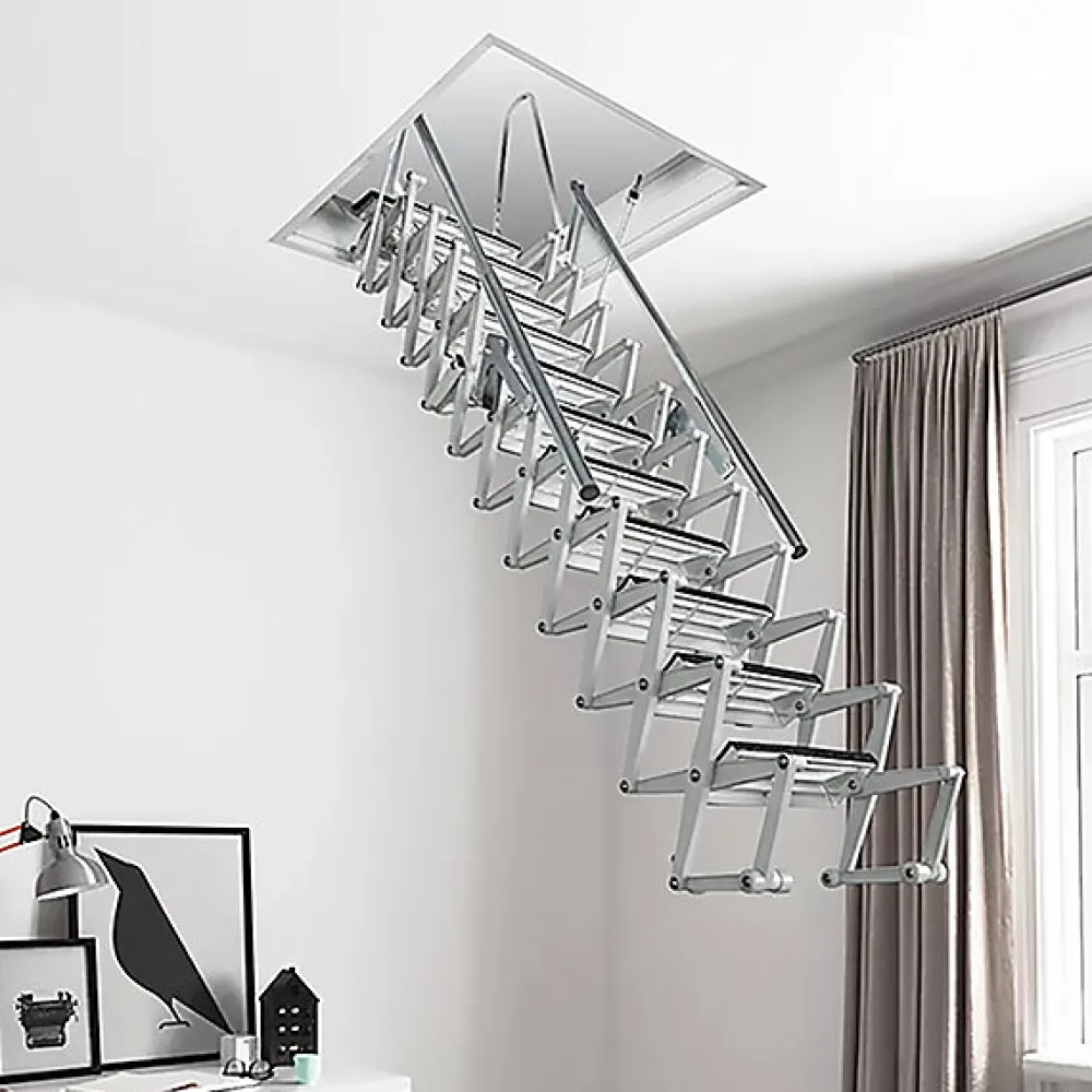 Matisere Escalier Grenier Electrique - Trappe 60x100cm - Hauteur 2.76 à 3.05m - ACI-THE300G/100X60- Escalier Escamotable