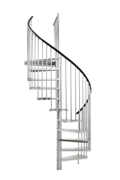 Fortia Escalier hélicoïdal acier et plastique gris 13 marches Falerna- Escalier Colimaçon