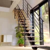 Alumin'home Escalier monopoutre droit Maya rampe aluminium marche hêtre l. 2.75 m- Escalier Droit