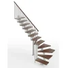 Matisere Escalier Quart Tournant<Escalier quart tournant 11 marches - Hauteur à franchir de 2.23 à 2.66m - Largeur 85cm - Limon central - Noyer et anthracite -
