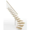 Matisere Escalier Quart Tournant<Escalier quart tournant 10 marches - Hauteur à franchir de 2.04 à 2.44m - Largeur 95cm - Limon central - Bois et blanc -