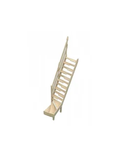 Woodup Escalier Quart Tournant<Escalier quart tournant bas en sapin Kit gain de place