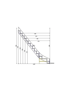 Woodup Escalier Quart Tournant<Escalier Quart Tournant Cuvillat Kit Recoupable Bas à Gauche Sans Contremarche H Sol Sol 280 Cm