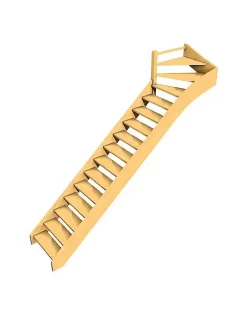 Woodup Escalier Quart Tournant Chêne Furka 288 Cm Kit Recoupable Haut à Gauche Sans Contremarche Sapin H Sol Sol 288 Cm- Escalier Quart Tournant