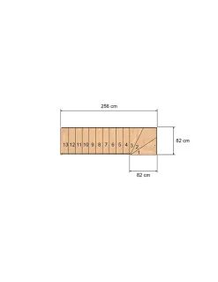 Woodup Escalier Quart Tournant<Escalier Quart Tournant Ceigne Kit Recoupable Bas à Droite Sans Contremarche H Sol Sol 280 Cm