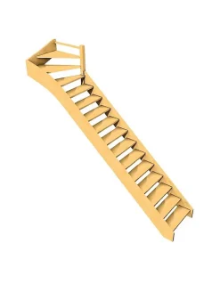 Woodup Escalier Quart Tournant<Escalier Quart Tournant Chêne Furka 288 Cm Kit Recoupable Haut à Droite Sans Contremarche Hêtre LC H Sol Sol 288 Cm