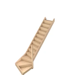 Fortia Escalier Quart Tournant<Escalier quart tournant gauche hêtre coloris naturel 13 marches Siderno avec contremarche