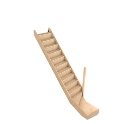 Fortia Escalier Quart Tournant<Escalier quart tournant gauche hêtre coloris naturel 13 marches Siderno avec contremarche