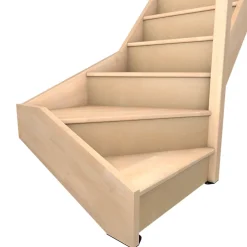 Fortia Escalier Quart Tournant<Escalier quart tournant gauche hêtre coloris naturel 13 marches Siderno avec contremarche