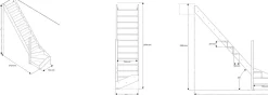 Fortia Escalier Quart Tournant<Escalier quart tournant gauche hêtre coloris naturel 13 marches Siderno avec contremarche